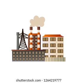 The building of an industrial manufactory. Plant for processing raw materials.