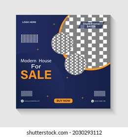 Building industrial Real estate home sale social media marketing post design.  template illustration. Minimalist design suitable for social media post
