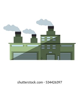 building industry factory chimney shadow vector illustration eps 10