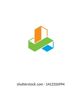 Building infinity concept logo template