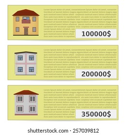 Building infographic icon set, house for sale. Vector illustration.