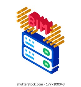 building information modeling icon vector. isometric building information modeling sign. color isolated symbol illustration