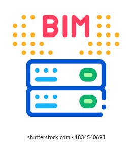 building information modeling icon vector. building information modeling sign. color symbol illustration