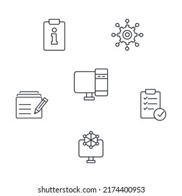 building information modeling icons set .  building information modeling pack symbol vector elements for infographic web