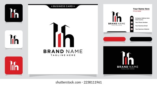 Building With Initial H Letter Monogram Logo Design