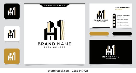 Building With Initial H Letter Monogram Logo Design