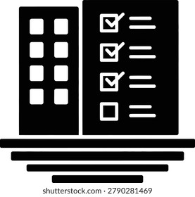 Building Inspection Compliance Checklist Vector Business Icon