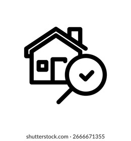 Gebäudeinspektion Daten Umriss Symbol Vektor Design gut für Web oder mobile App