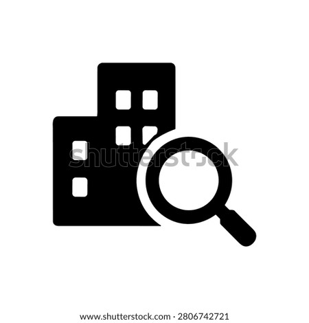 Building Inspection Icon Containing property audit, construction review, architecture, and safety assessment. Solid icon