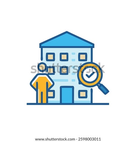 A building inspection icon suitable for safety checks and compliance in construction.