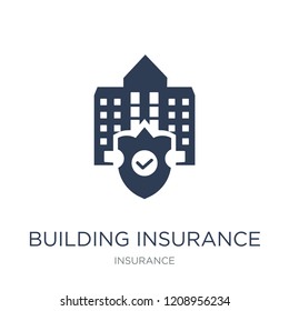 Building insurance icon. Trendy flat vector Building insurance icon on white background from Insurance collection, vector illustration can be use for web and mobile, eps10