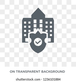 Building insurance icon. Trendy flat vector Building insurance icon on transparent background from Insurance collection. 