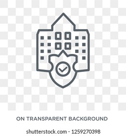 Building insurance icon. Trendy flat vector Building insurance icon on transparent background from Insurance collection. High quality filled Building insurance symbol use for web and mobile