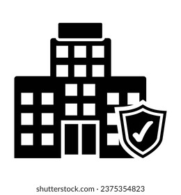 Building Insurance Icon, Vector Graphics
