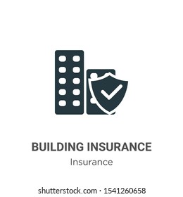 Building insurance vector icon on white background. Flat vector building insurance icon symbol sign from modern insurance collection for mobile concept and web apps design.