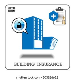 Building insurance. Vector insurance icons.