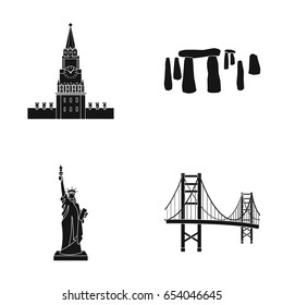 Building, interesting, place, coliseum .Countries country set collection icons in black style vector symbol stock illustration web.
