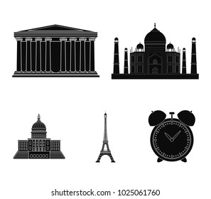 Building, interesting, place, tower .Countries country set collection icons in black style vector symbol stock illustration web.