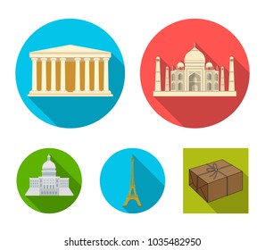 Building, interesting, place, tower .Countries country set collection icons in flat style vector symbol stock illustration web.