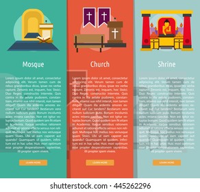 Building Interior Vertical Banner Concept about Religion