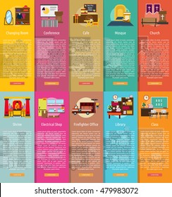Building Interior Vertical Banner Concept