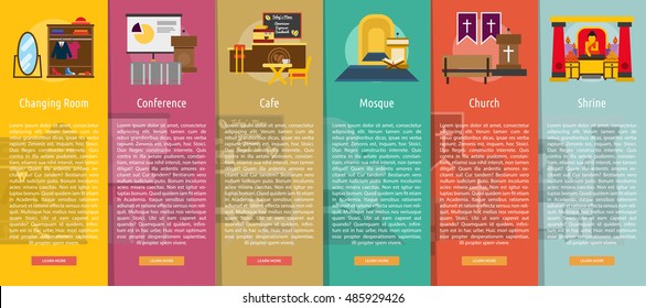 Building Interior Vertical Banner Concept