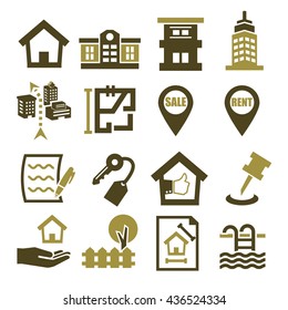 building investment, agent, agency, real estate icon set