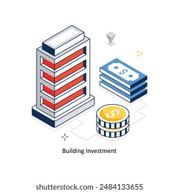 Building Investment concept vector isometric style stock illustration. EPS file