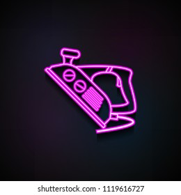 building iron icon. Element of Home repair tool icons for mobile concept and web apps. Neon building iron icon can be used for web and mobile apps on dark gradient background
