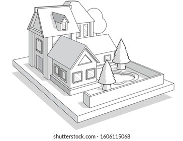 Building. Isolated on white background. Vector illustration.