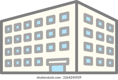 Ein Gebäude einzeln auf Vektorgrafik.