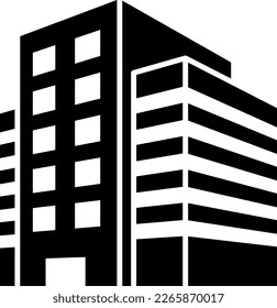 A building isolated vector silhouette.