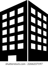 A building isolated vector silhouette.
