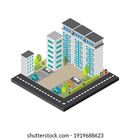 Construcción isométrica. Icono de diseño 3D. Ilustración vectorial.