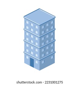 building isometric facade style icon
