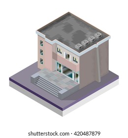 Building isometric icons vector illustration.