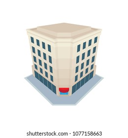 Building isometric illustration. Building vector icon. 