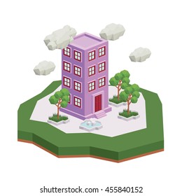 building isometric isolated icon design, vector illustration  graphic 