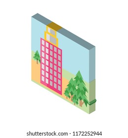 Building isometric left top view 3D icon