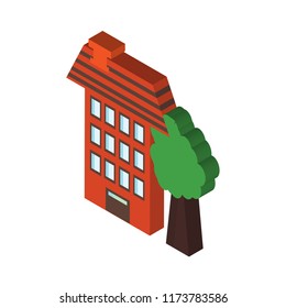 Building isometric left top view 3D icon