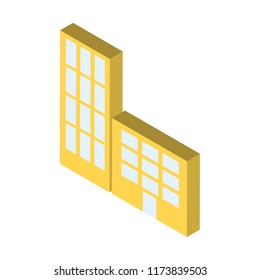 Building isometric left top view 3D icon