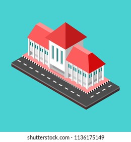 building isometric vector illustration