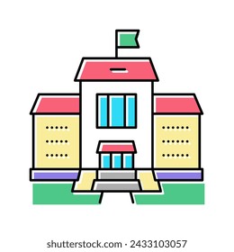construcción de jardín de infancia icono de color vector. construcción de signo de jardín de infancia. símbolo aislado ilustración