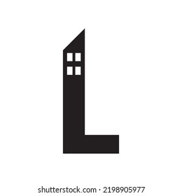 Gebäude L Symbol Logo Design Vektor einzeln auf weißem Hintergrund.