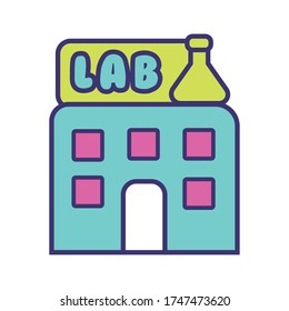 building lab line and fill style icon vector illustration design