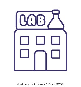 building lab line style icon vector illustration design