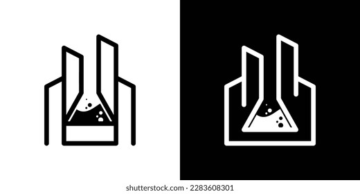 building and lab logo design icon vector illustration