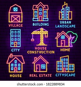Building Label Set. Vector Illustration of House Promotion.