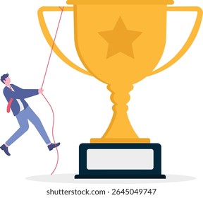 Building ladder to success, strategy and plan to growing and achieve target or goal,


