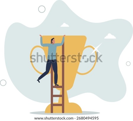 Building ladder to success, strategy and plan to growing and achieve target or goal, ambition and aspiration concept.life and employment of people.